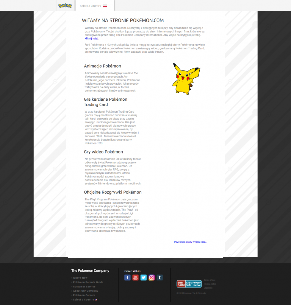 Oficjalna polska strona Pokémon – Pokemon.com/PL
