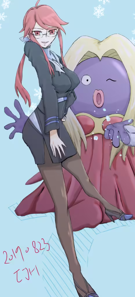 Jynx i jej trenerka z Elitarnej Czwórki Kanto, Lorelei, źródło: https://www.pixiv.net/en/artworks/76421113